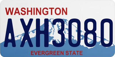 WA license plate AXH3080