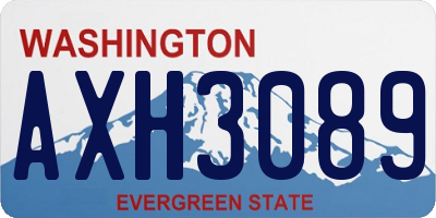 WA license plate AXH3089