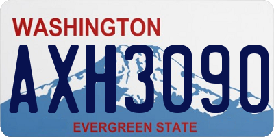WA license plate AXH3090
