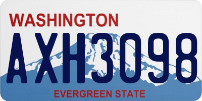 WA license plate AXH3098