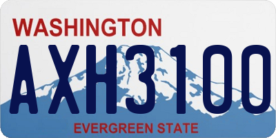 WA license plate AXH3100