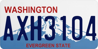 WA license plate AXH3104