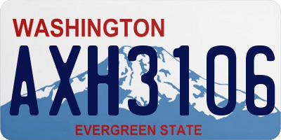 WA license plate AXH3106