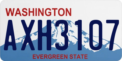 WA license plate AXH3107