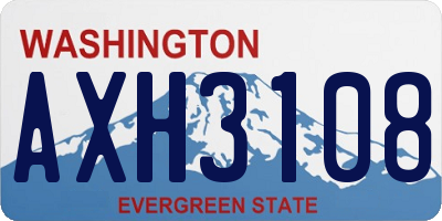WA license plate AXH3108
