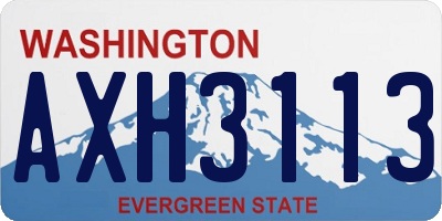 WA license plate AXH3113