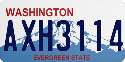 WA license plate AXH3114