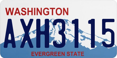 WA license plate AXH3115