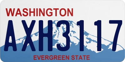 WA license plate AXH3117