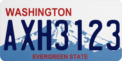 WA license plate AXH3123
