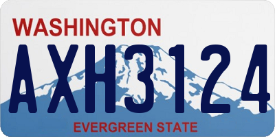 WA license plate AXH3124