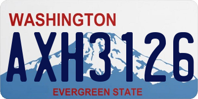 WA license plate AXH3126