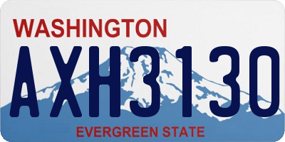 WA license plate AXH3130