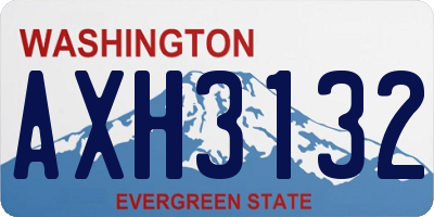 WA license plate AXH3132