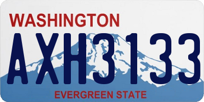 WA license plate AXH3133