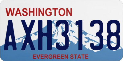 WA license plate AXH3138