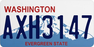 WA license plate AXH3147