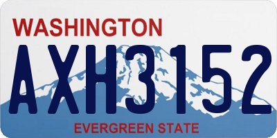 WA license plate AXH3152