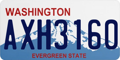 WA license plate AXH3160