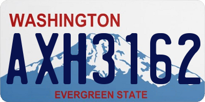 WA license plate AXH3162