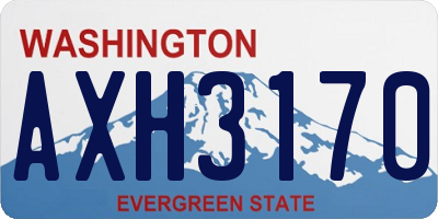 WA license plate AXH3170