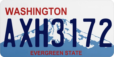 WA license plate AXH3172