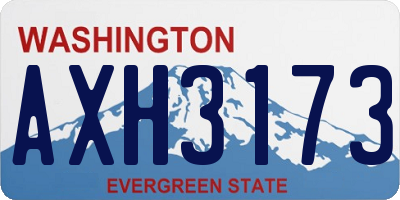 WA license plate AXH3173