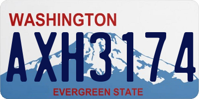 WA license plate AXH3174