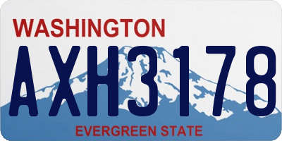 WA license plate AXH3178