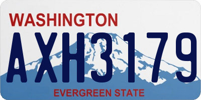 WA license plate AXH3179