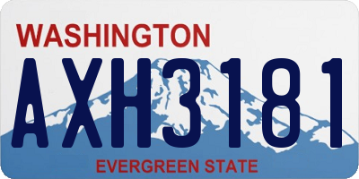 WA license plate AXH3181