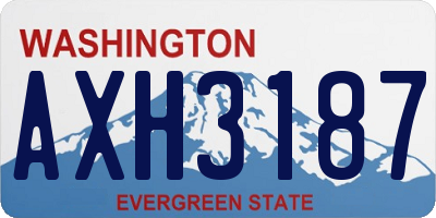 WA license plate AXH3187