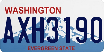 WA license plate AXH3190