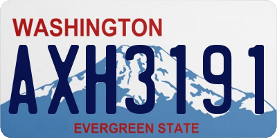 WA license plate AXH3191