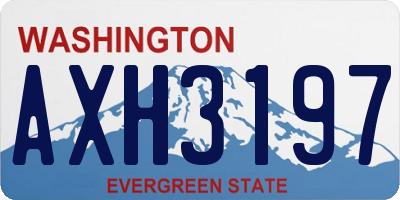 WA license plate AXH3197