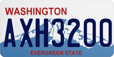 WA license plate AXH3200