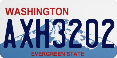 WA license plate AXH3202