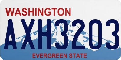 WA license plate AXH3203