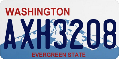 WA license plate AXH3208