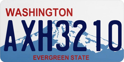 WA license plate AXH3210
