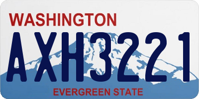 WA license plate AXH3221