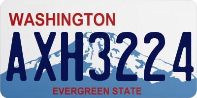 WA license plate AXH3224