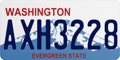 WA license plate AXH3228