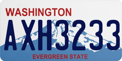 WA license plate AXH3233