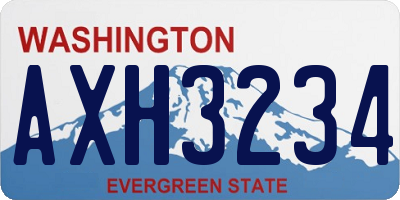 WA license plate AXH3234