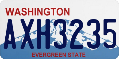 WA license plate AXH3235