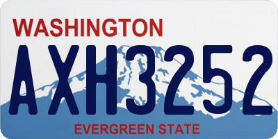 WA license plate AXH3252