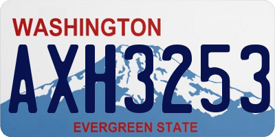 WA license plate AXH3253