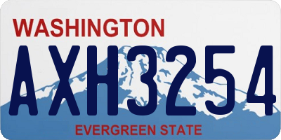 WA license plate AXH3254
