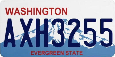WA license plate AXH3255